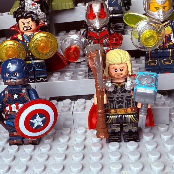 Marvel Avengers Iron Man Spider-Man Hulk Thor Custom Minifigure Lot of 16 - Picture 7 of 8